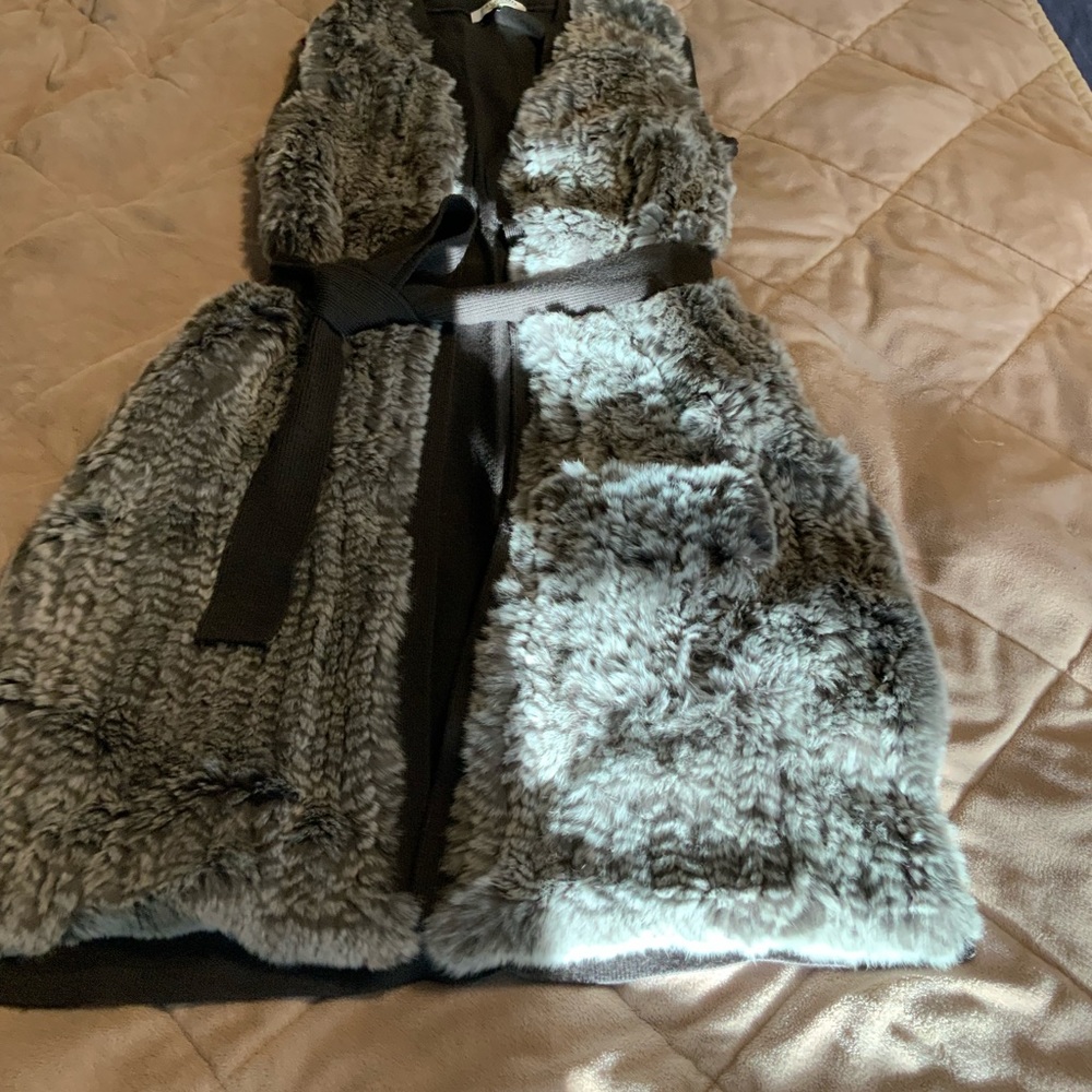 Halston  Rabbit fur long tunic.